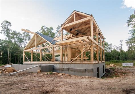 post and beam house w metal roof and wood shingles|Custom Post and Beam Home – Under Construction: .